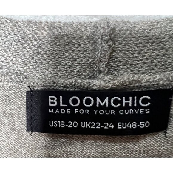 NEW Bloomchic Heather Gray 18-20 Button Up Sweater 3/4 Sleeve SOFT Stretch Long - Picture 4 of 5